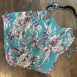 Loft Floral Teal Maxi Dress small